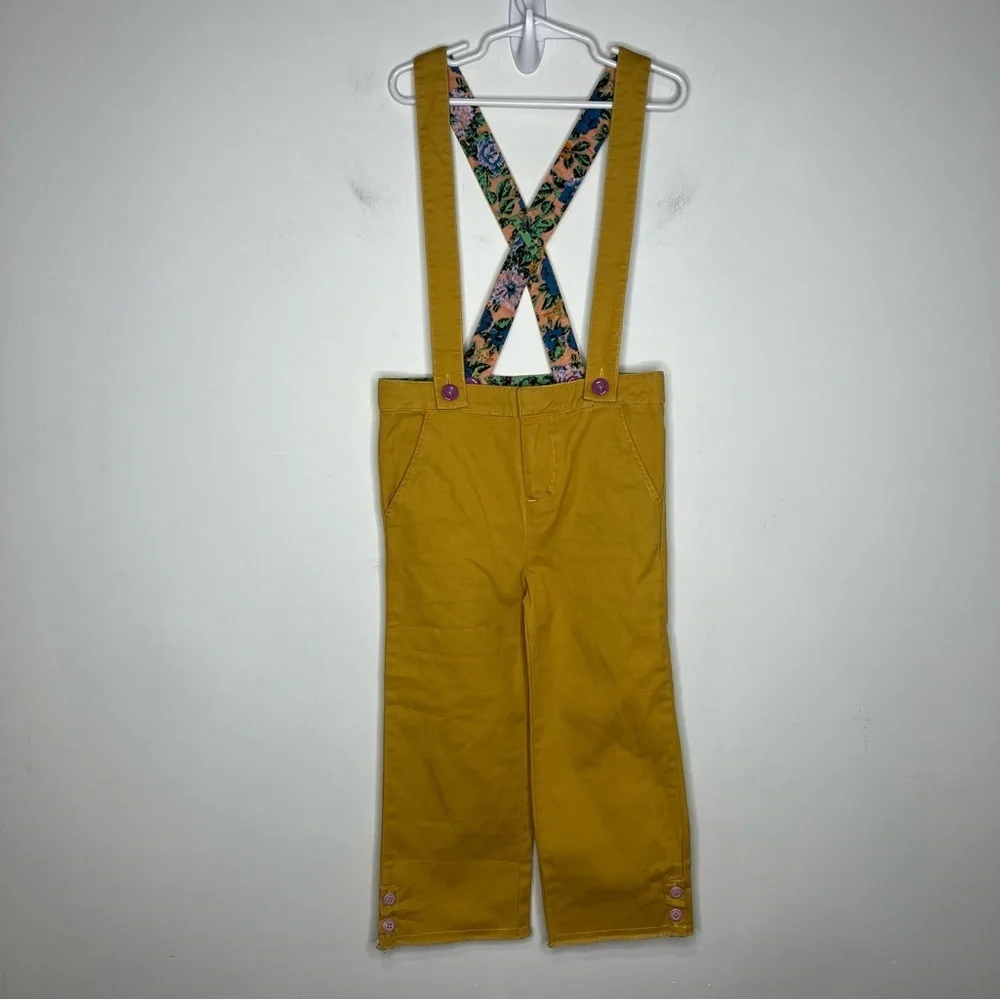Matilda Jane New Path Bottoms mustard Yellow suspenders size 6 new with tags‎